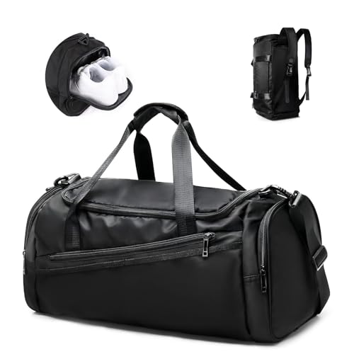 HYC00 Sport Gym Bag Herren,Sport Duffel Bag mit Schuhfach und Nasser Tasche Reise Duffel Bag Gym Bag für Männer Frauen Wasserdichte Overnight Weekende