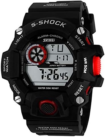 Gmgqsago Wrist Watch, Fashion Outdoor Sport Camouflage Backlight Digital Display Stopwatch Watch - Red Camouflage