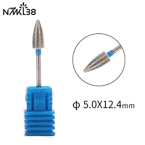 NMKL38 Big Cone Diamond Bit, Cuticle Clean Burr Electric File Nail Drill Accessories, Professional Manicure Pedicure Tools (Medium - 5)