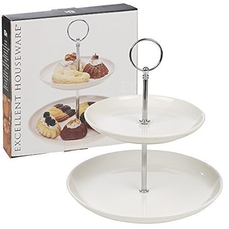 Kuchen-Etagere aus Keramik, keramik, 2 Ablagefächer