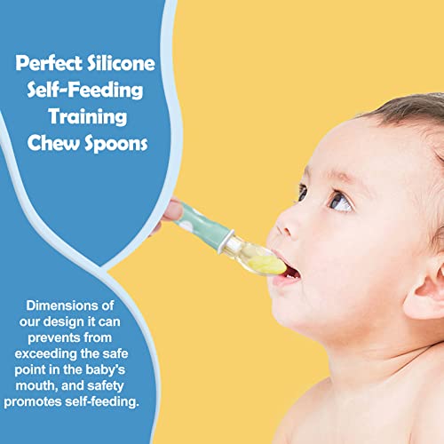 BEST First Stage Baby Infant Spoons, 8Pack,Soft Silicone Baby Spoons Training Spoon Gift Set