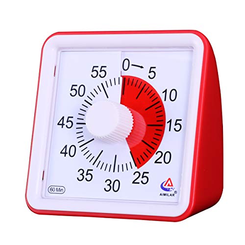 AIMILAR 60 Minute Visual Timer Silent Timer Time Management Tool for Classroom or Meeting