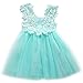 HOTONE Elegant Feast Baby Girls Princess Lace Flower Tulle Tutu Gown Formal Party Dress (5-6 Years, Blue)
