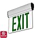 LFI Lights® Edge-Lit UL 924 Listed Green Exit Sign – Modern Brushed Aluminum Housing, LED Illumination, Hardwired with Battery Backup, UL Listed, Single-Sided Clear Acrylic Panel for Sleek Commercial & Residential Safety Compliance