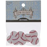 Craft Supply Shank Buttons for Sewing Craft Projects (Baseball - 8 Pc) (242149)