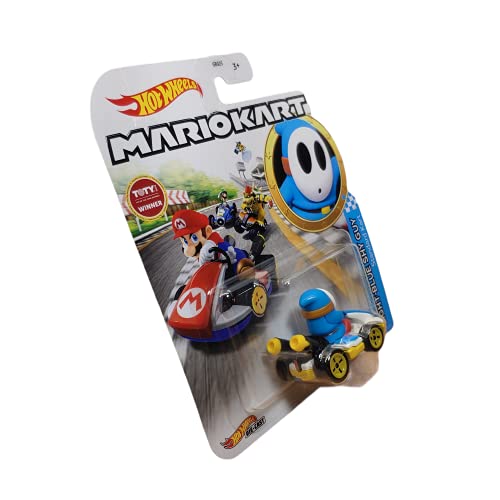 DieCast Hotwheels Mario Kart Light Blue Shy Guy Standard Kart Toty