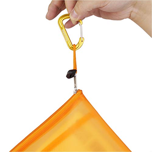 TITECOUGO 6cm D Shape Carabiner Clip Hook D-Ring Key Chain Nonlocking Durable Keychain Mini Carabiners 60mm Small dd Keyring Chains Ring Climbing Lighter Outdoor for Men and Women Sky Blue 2 PCS