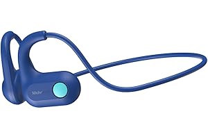 Mehomeli Kids Bluetooth Headphones, Bluetooth 5.4 Air Conduction Open Ear Headphones, Ultra-Light, Stereo Sound with Mic, IPX5 Waterproof, 15H Playtime, Perfect for School and Outdoor Activities-Blue