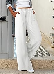 Acelitt Womens High Waist Elastic Pants Ladies