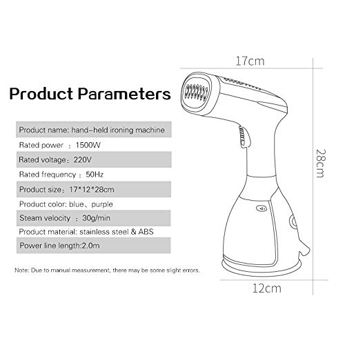 May Steam Fast Garment Steamer for Clothes, Powerful 7-1 Fabric Steamer for Home/Travel. Remove Wrinkles/Steam/Soften/Clean Fast-Heat Safe Ironing 280ml 1100W