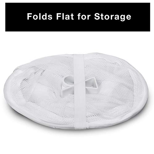 Smart Design Deluxe Mesh Over The Door Pop Up Hamper w/ Hook & Adjustable Strap - VentilAir Mesh Material - for Laundry & Clothes - Home - (Holds 3 Loads) (17 x 28 Inch) [White] - Thumbnail 4