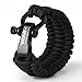 Titan Paracord Survival Bracelet | BLACK | X-LARGE (Fits 9