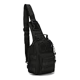 FAMI Tactical Bag, Single Shoulder Messenger Bag, Chest Bag, Casual Office Tactical Satchel, Small Tool Backpak, Bag Which is Suitable for Carrying ipad, Smart Phone, Wallet and Daily Necessities -Black