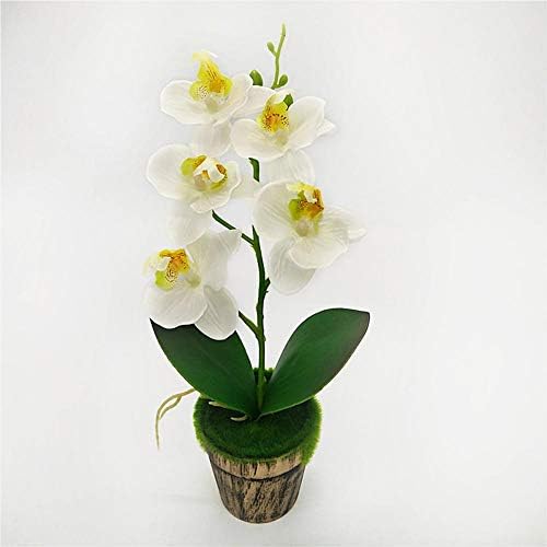 Orchid Artificial Potted Plant, Simulation Phalaenopsis Orchid Plant with Pots, Artificial Silk Flowers for House Office or Indoor Decor by Wetour