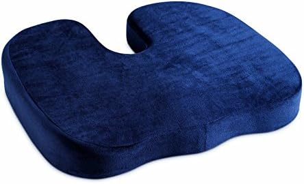 Luresity Travel Memory Foam Seat Cushion, Reduces Pressure on Coccyx, Tailbone, Hip Bones, Ideal for Car Driver and Passenger, Office and Home Use, Mobility Scooters, Sporting Events, Wheelchairs