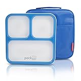PackTOGO Leakproof Bento Lunch Box Container Set w/ Insulated Lunch Bag for Adults (Blue)