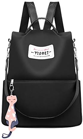 BaZhaHei Travel Backpack Womens Buckle Thick Chain Shoulder Bag Fashion Casual Bag Zipper Solid Bag Soft Handle Satchels Oxford School Bags