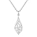 RSJewel Sterling Silver Filigree Blossom Design Pendant With Length Adjustable Chain Necklace