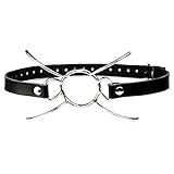 Crazycity New Arrival Stainless Steel Fetish Spider X Style Open Mouth Gag with O-Ring Adjustable Leather Designed Great for Love Game for Men and Women