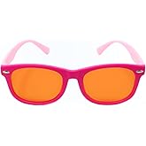 DefenderShield Blue Light Glasses for Kids – Amber Lenses (50%) & Orange Lenses (99%) Blue Light Blocking for Screen