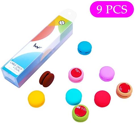 [9-Pack] Cable Clips - Cable Oganizer - Cord Management, Eluckey Drops Self Adhesive Stick On Organizer for Car, Ethernet, PC, USB, iPhone, HDMI, or Desk