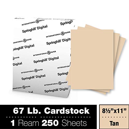 Springhill 8.5” x 11” Tan Colored Cardstock Paper, 67lb Vellum Bristol