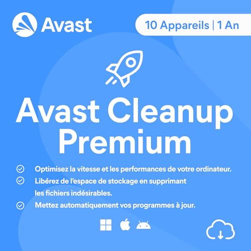 Avast Cleanup Premium 2026 | 10 appareils | 1 An | Code d'activation envoi par email
