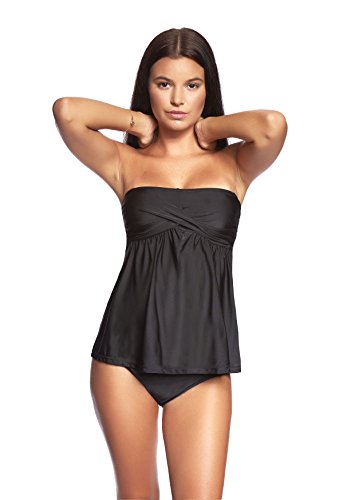 FigurwunderDamen-Bandeau-Push-Up-TankiniSlipBauch-Weg-Effektgeftterte-CupsBadeanzugCut-Out-f5281