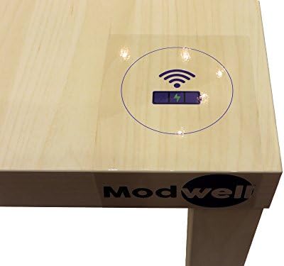 [Modwell End Table, Birchwood, Righty] - Ikea Lack Side Table w/ Integrated Qi Wireless Charger | Compatible w/ Samsung Galaxy S7, S7 Edge, S6, S6 Edge, Note 5, and many more