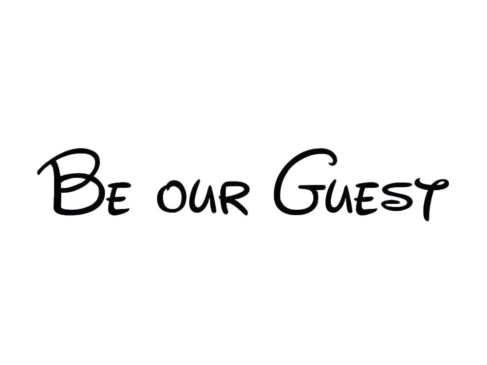 Be Our Guest Waterproof Wall Stickers & Murals - Long-Lasting - Mirror Decals - Fun Gift Ideas (Black)
