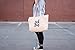 Adornlee Canvas Tote Bag with Special Saying - Zipper Top, Interior Pocket, 100% Cotton (Natural - Just Love)