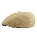 Unisex Cotton Newsboy Beret Hat,Crytech Breathable Plain Flat Ivy Gatsby Caps Vintage Classic Solid Color 8 Pannel Retro Cabbie Octagonal Golf Driving Hat for Women Men (Yellow)thumb 1