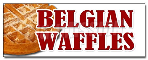 48" BELGIAN WAFFLES DECAL sticker dessert whipped cream