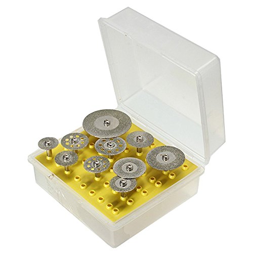 Lukcase 10PCS 1/8" Diamond Cutting Discs Cut-off Wheel Blades Set For Dremel Rotary Tool
