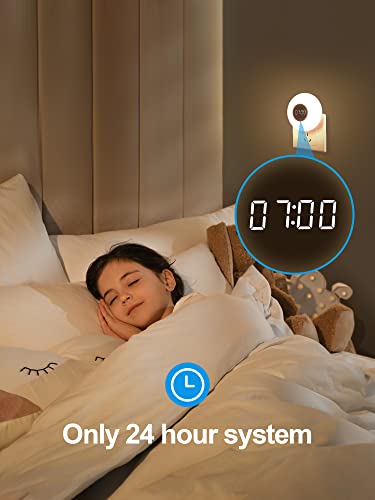 One Fire Night Light Plug in, LED Night Lights Plug into Wall, Nightlight for Toilet Bathroom Stair Hallway, Outlet Night Light for Adults Kids, Clock Wall Night Lights for Kids Room with Warm Light