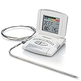 MeasuPro Instant Read Internal Meat Thermometer with Stainless Steel Probe, Digital Cooking Thermometer for Baking and Grilling, Programmed with USDA recommendations, Large LCD Display