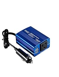 Inversor de potencia para automóvil de Foval, de 12 V CC a 110 V AC, con cargador USB doble, Azul