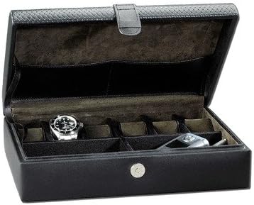 GQ Watch / Jewelry Box in Genuine Leather Leather: Black