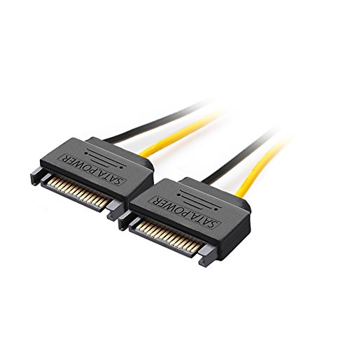 [2 Pack] J&D 2X SATA Power 15 Pin to 6 Pin PCIe Express Graphics Video Card Power Cable Adapter (8 Inch)