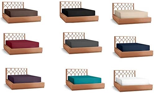 Queens Land Home Easycare & Long Lasting Pollycotton Fitted Sheet. (Double, Navy)