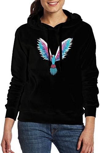 Womens Fantasy Parrot Pub Hoody With Cap Kangaroo Pocket Portable Stylish
