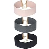 Tpocean 3 PCS Fancy Black Grey and Pink Thick Women's Choker Necklace Set for Girls