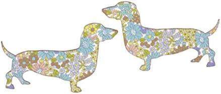 花柄 生地 ダックスフンド モチーフ アップリケ ２枚セットアイロン接着可能 パープル Tantrajna Com