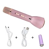 HTRise 08 Rose Gold Portable Karaoke Player Wireless Bluetooth Speaker Microphone KTV, and Singing Record
