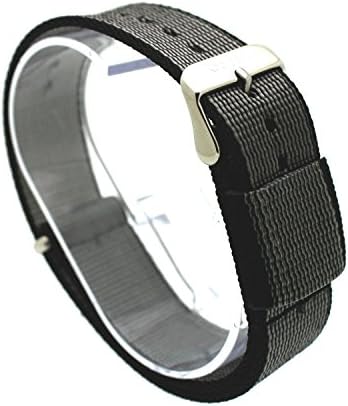 KoolBands 20mm, 22mm Sports Royal Woven Nylon Wrist Band Strap Bracelet with Stainless Steel Buckle (Black, 20mm)