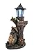 Zeckos Resin Outdoor Figurine Lights Turtle Won The Race Solar Led Welcome Statue Lantern 10 X 18 X 7 Inches Brown