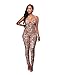 Women's Sexy Mesh Sequin Sleeveless Cocktail Club Bodycon One Piece Jumpsuit Romper