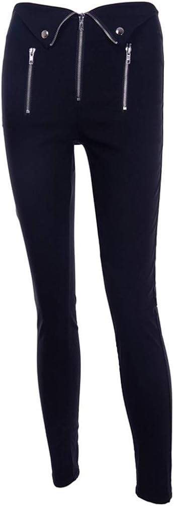 Legging Femme Brillant Effet Mouillé PVC/cuir - Fermeture éclair Complète, Taille Haute, Pour Soirée