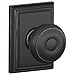 Schlage F10 GEO 716 ADD Georgian Door Knob with Addison Trim, Hall & Closet Passage Lock, Aged Bronze