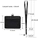 YOUOWO 2 Pack Black Neck Office Quick Release Lanyards and Small Black Adjustable Wrist Lanyard with Horizontal ID Badge Holder PU Leather,with Clips